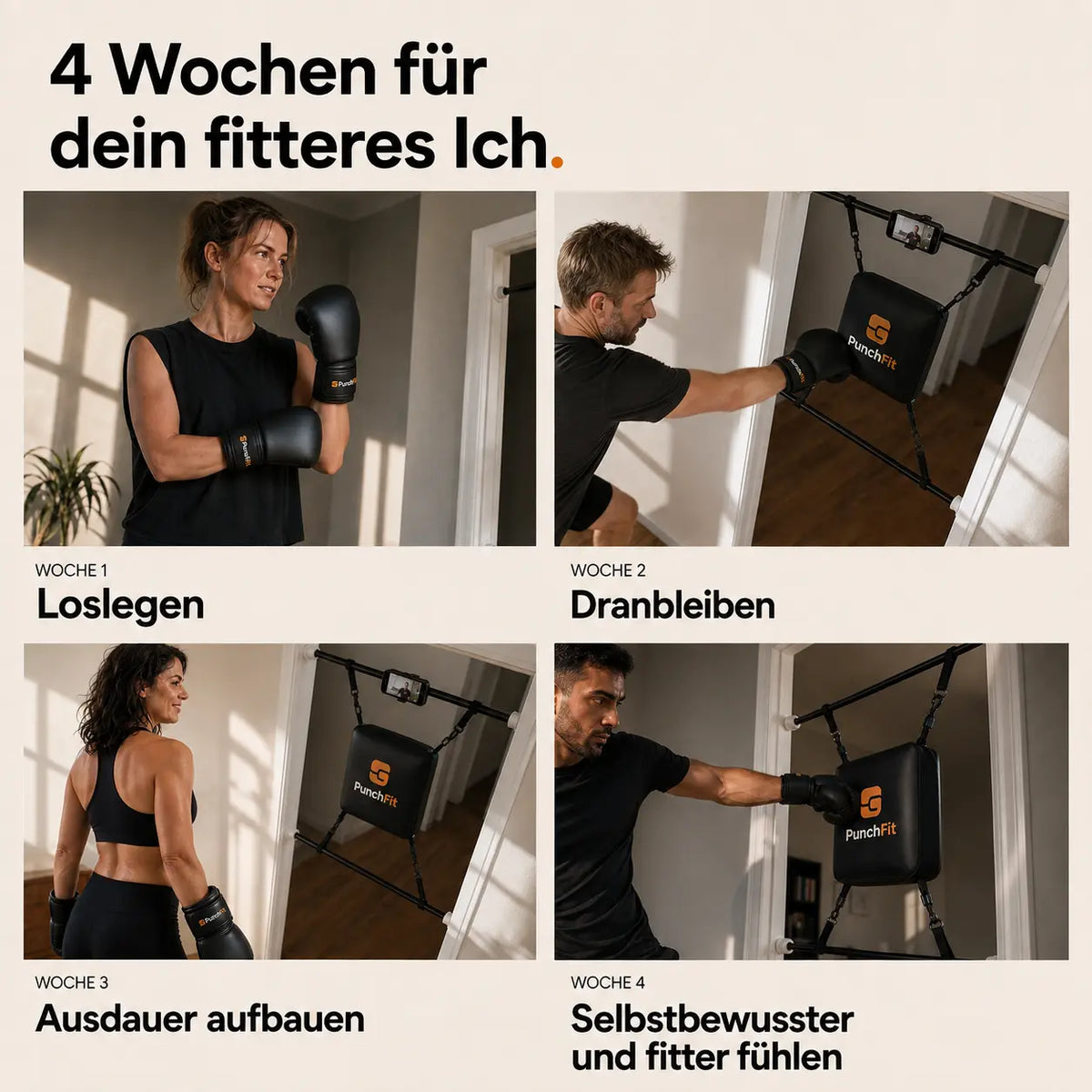 PunchFit Boxsack für den Türrahmen 4 Wochen Transformation.webp