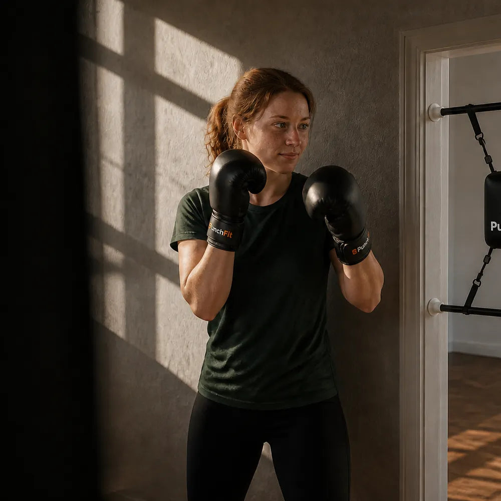 Frau trainiert mit PunchFit und gewinnt Selbstvertrauen