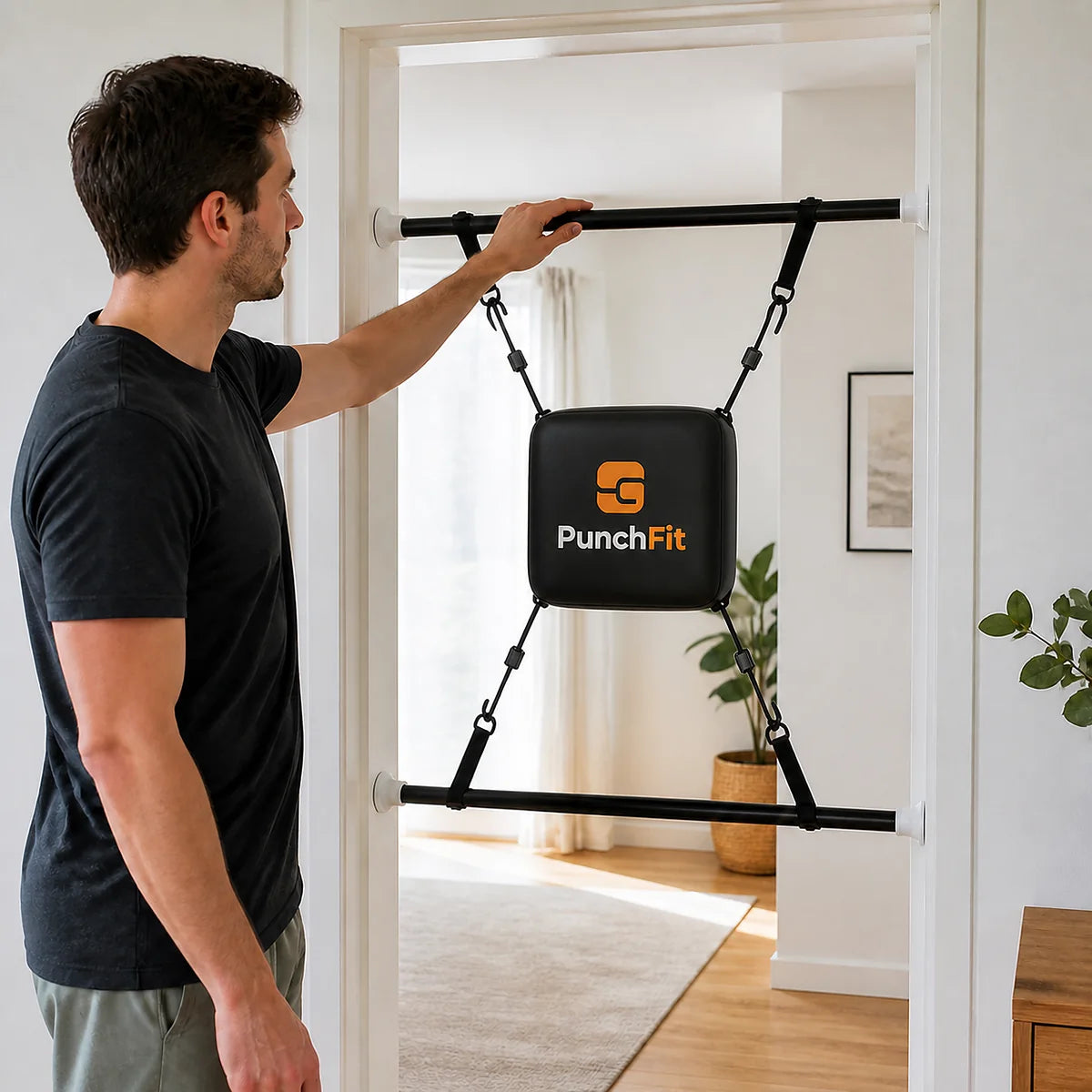 PunchFit wird sicher im Türrahmen befestigt